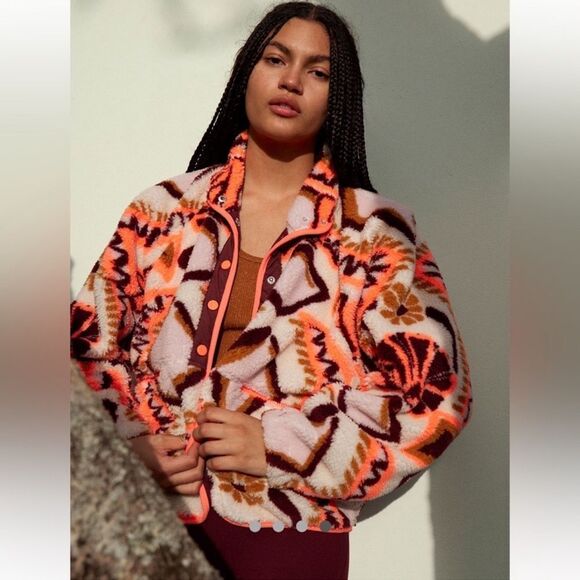 NWOT FP MOVEMENT Colorful Geometric Patterned Jacket - Picture 4 of 6